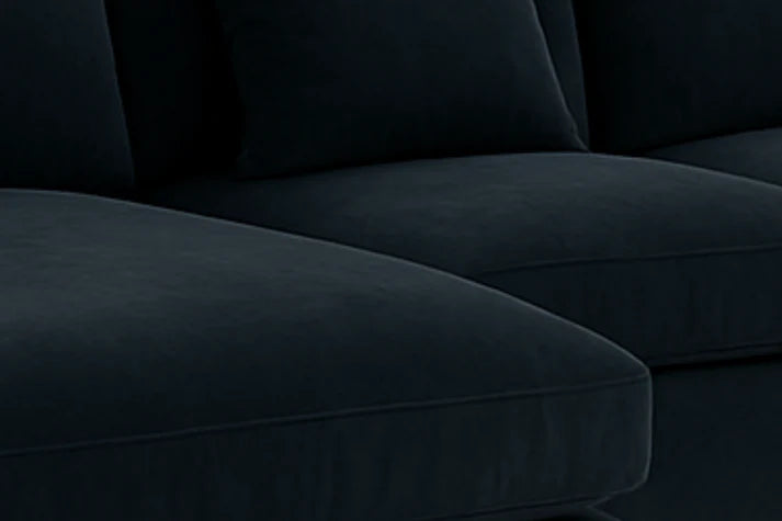 Bishop U-Shaped Velvet Sectional Sofa with Chaise — Black & Navy