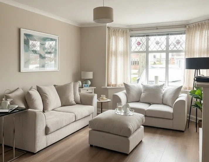 Chiswick 3+2 Seater Sofa with Footstool – Cream