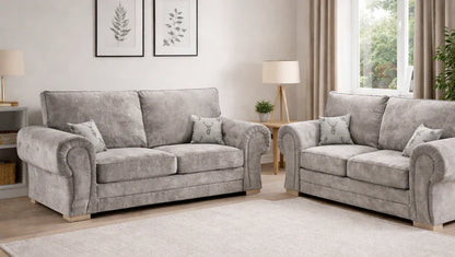 Verona Sofa Set 2 & 3 Seater | Light Grey Fabric Sofa