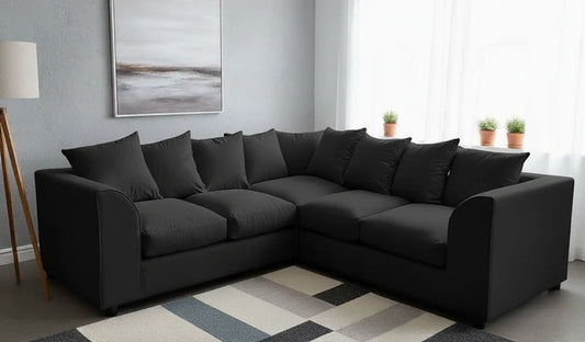 Dylon 5 Seater Corner Sofa – Black
