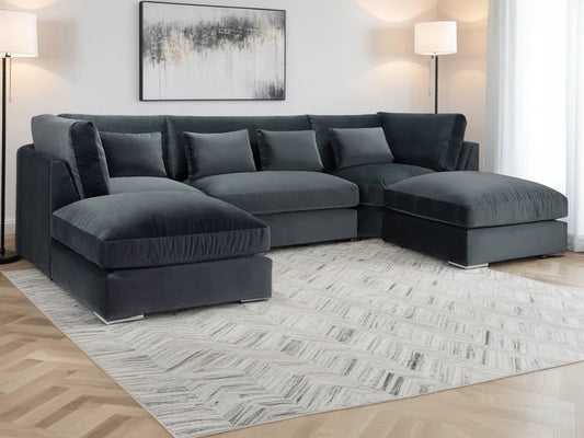 Beatrix Slate U-Shape Corner Sofa