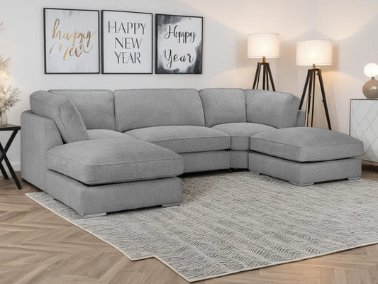 Inga Fullback Grey U Shape Corner Sofa