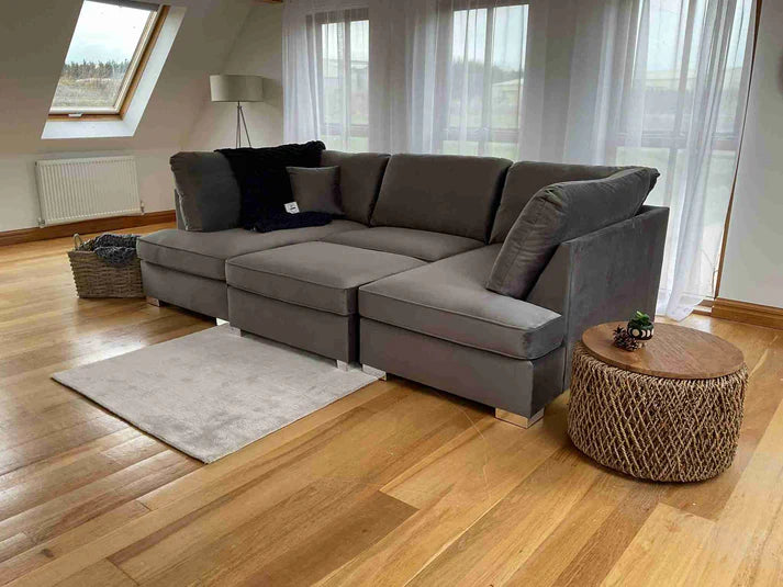 Carnaby Cinema U-Shape Sofa Plush Grey