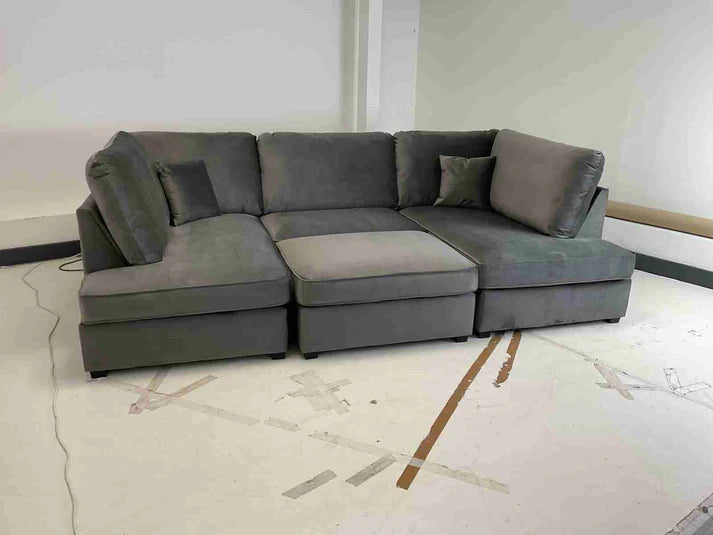 Carnaby Cinema U-Shape Sofa Plush Grey