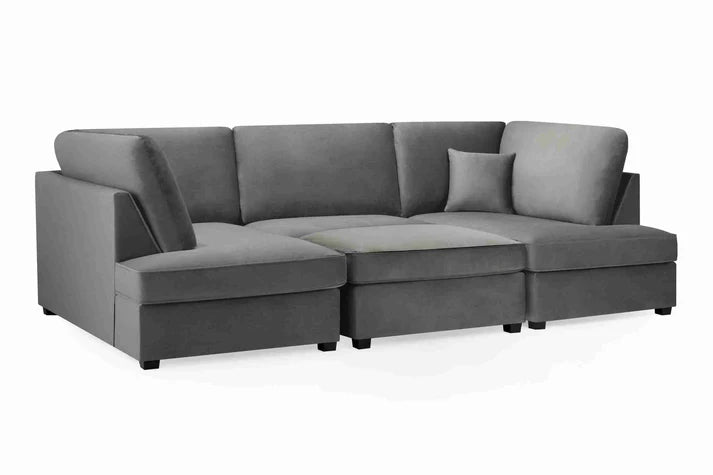 Carnaby Cinema U-Shape Sofa Plush Grey