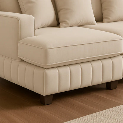 Lilly U-Shaped Corner Sofa – Light Cream