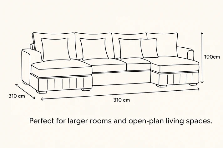 Lilly U-Shaped Corner Sofa – Light Cream