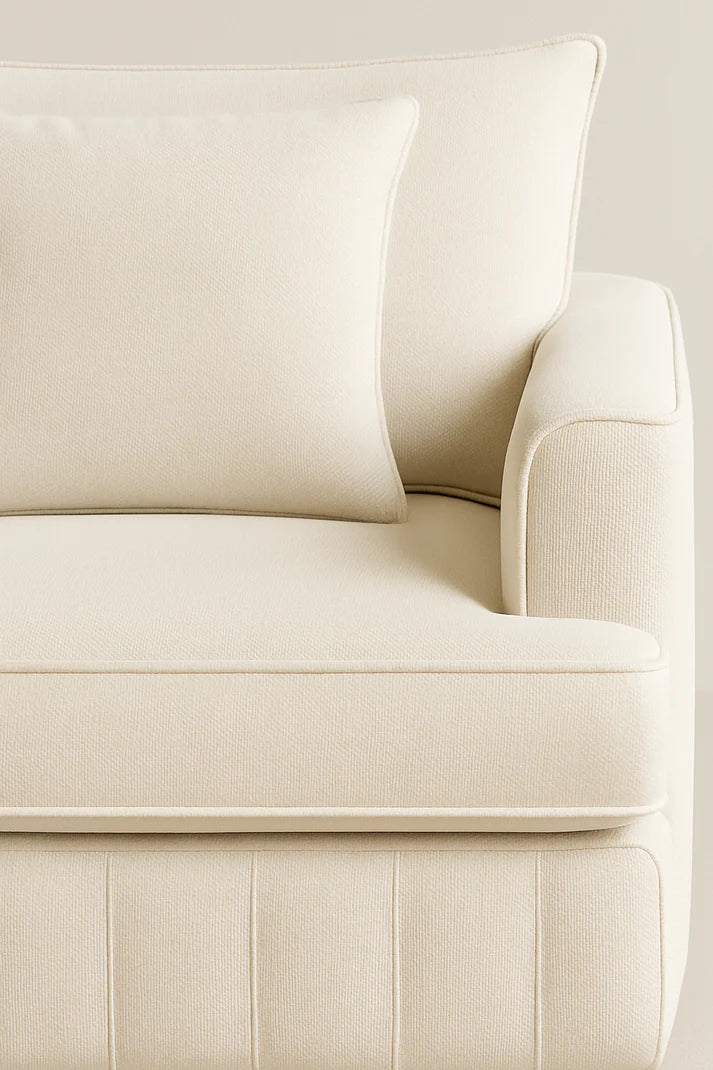 Lilly U-Shaped Corner Sofa – Light Cream