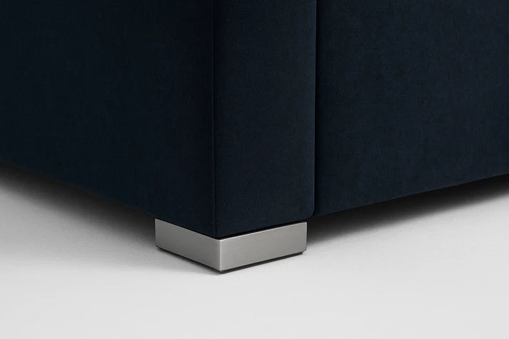 Bishop U-Shaped Velvet Sectional Sofa with Chaise — Black & Navy