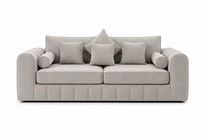 Lilly 3 +2 seater sofa with coffee table in Silver