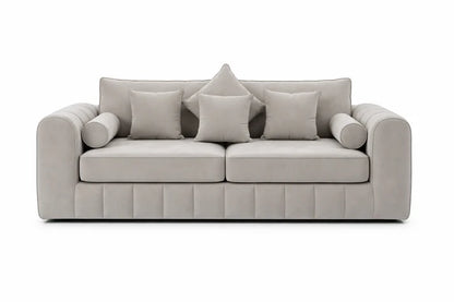 Lilly 3 +2 seater sofa with coffee table in Silver
