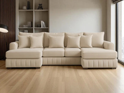 Lilly U-Shaped Corner Sofa – Light Cream