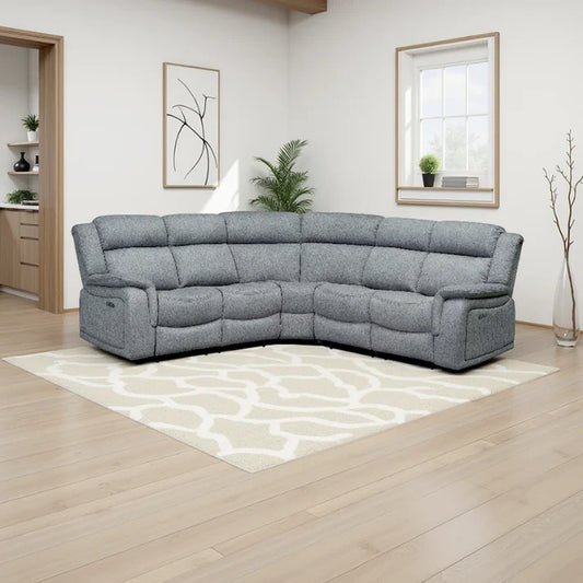 Linden Recliner Sofa Grey Large Corner