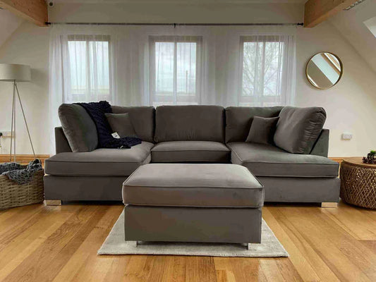 Carnaby Cinema U-Shape Sofa Plush Grey
