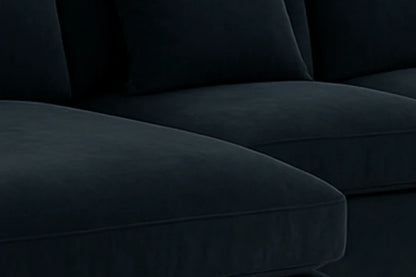 Bishop U-Shaped Velvet Sectional Sofa with Chaise — Black & Navy
