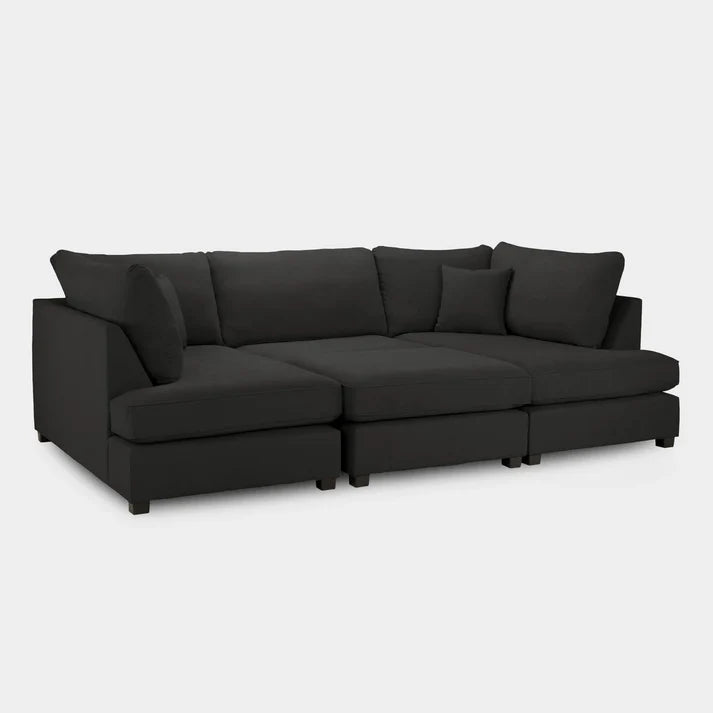 Carnaby Sofa Black U Shape Corner