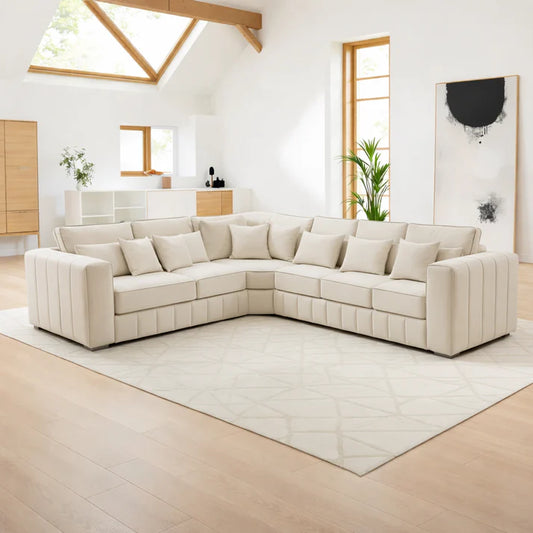 Lilly 6 Seater Corner Sofa – Cream