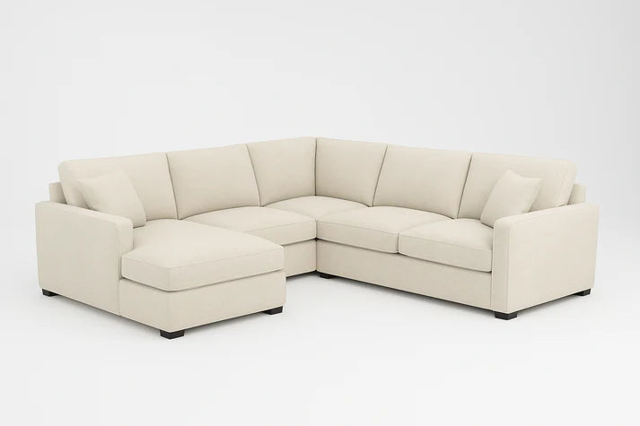 Kingston L-Shape Sectional Sofa – Cream Beige | Modern Minimalist Design