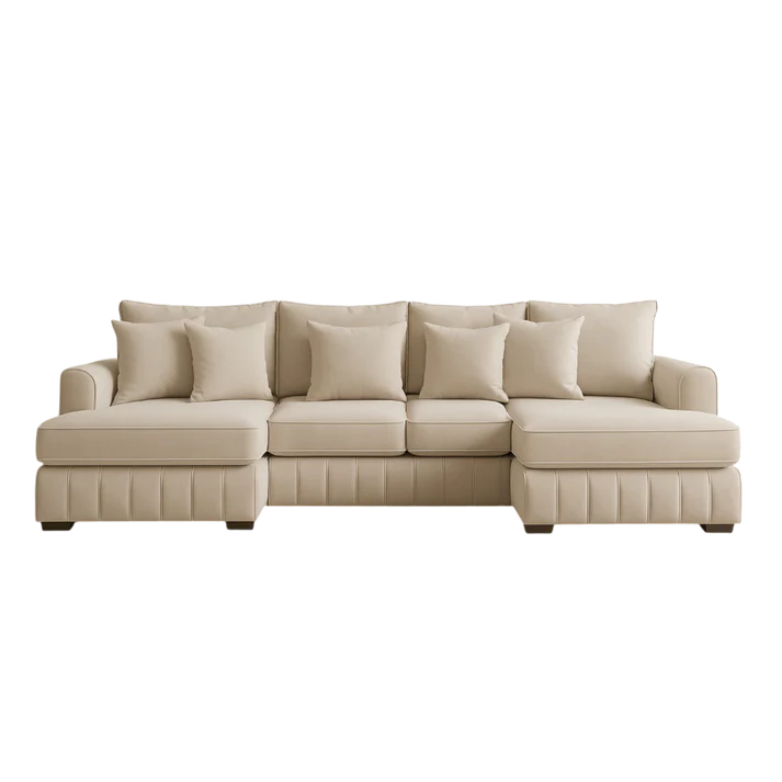 Lilly U-Shaped Corner Sofa – Light Cream