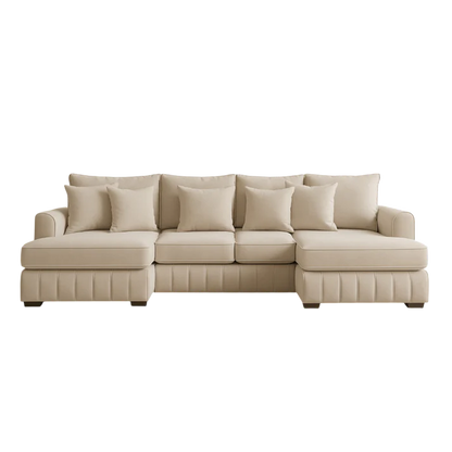 Lilly U-Shaped Corner Sofa – Light Cream